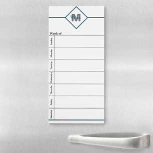 Personalized Monogram week planner Magnetic Notepad