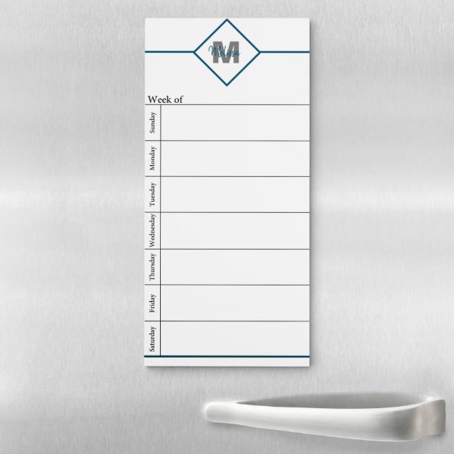 Personalized Monogram week planner Magnetic Notepad (In Situ)