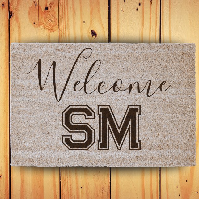 Personalized Monogram Welcome for Front Porch  Fiber Doormat (Creator Uploaded)