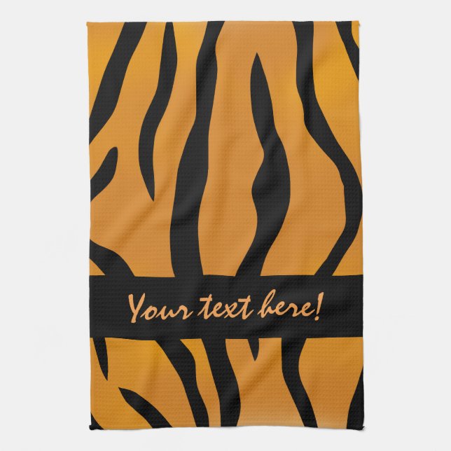 Personalized Monogram Wild Thing Tiger Stripes Towel (Vertical)
