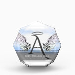 Personalized Monogram with Angel WIngs Acrylic Award<br><div class="desc">Personalized Monogram Angel wings and a halo  Note: You can use the customize option to change the fonts and colors.</div>