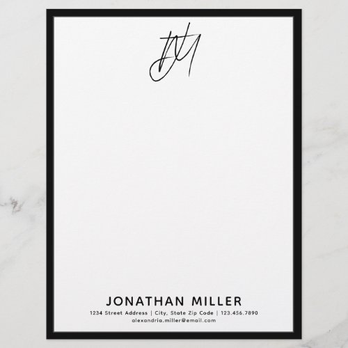Personalized Monogram with Contact Information Letterhead