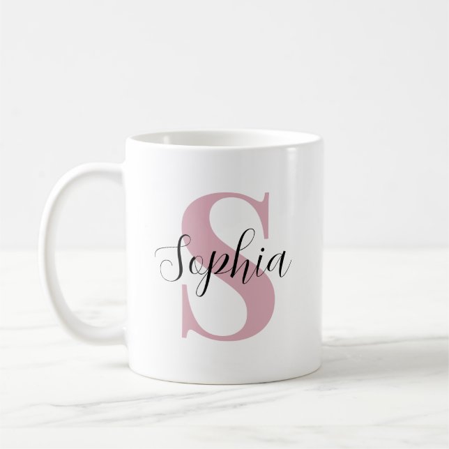 Personalized Monogram with Custom Initial & Name  Coffee Mug (Left)