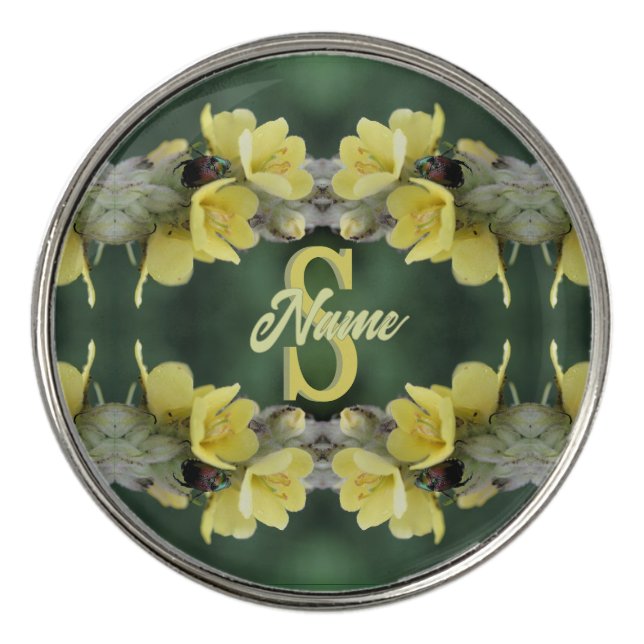 Personalized Monogram Your Initial Name Mullein  Golf Ball Marker (Front)