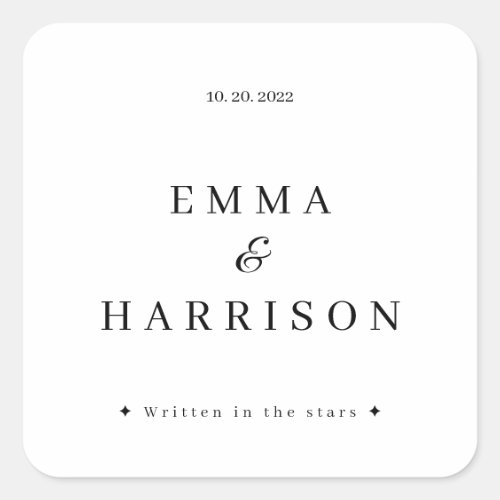 Personalized Monogram Zodiac Wedding Names Sticker