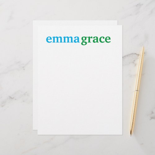 Personalized Monogramed Stationery Notepad