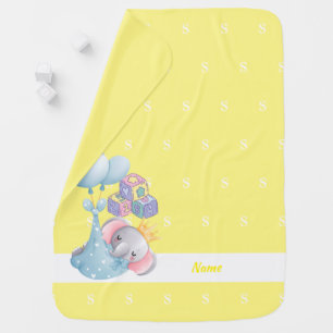 Personalized Monogramed yellow Baby Blanket