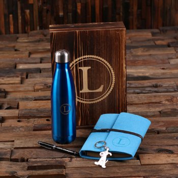 Personalized Monogrammed 5pc Gift Set - Blue by tealsprairie at Zazzle