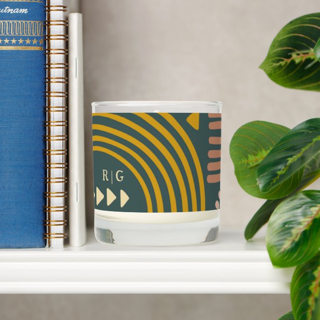 Personalized Monogrammed Abstract Pattern Scented Candle (Shelf)