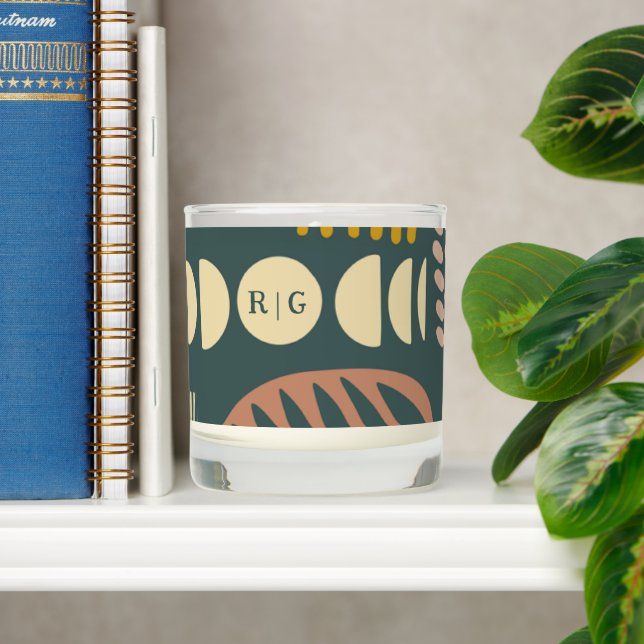 Personalized Monogrammed Abstract Pattern Scented Candle (Shelf)
