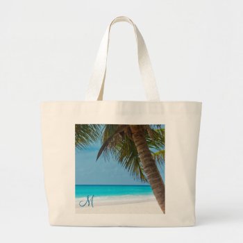 Personalized Monogrammed Beach Bags Palm Trees by online_store at Zazzle