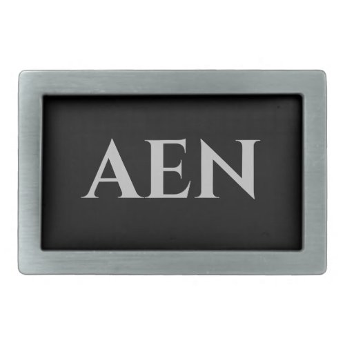 Personalized Monogrammed Black and Silver Belt Buckle