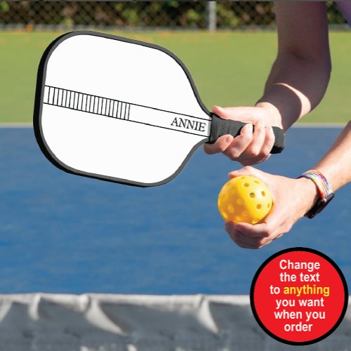 Personalized Monogrammed Black and White Pickleball Paddle