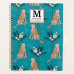 Personalized Monogrammed Blue Leopard Pattern 2023 Planner<br><div class="desc">Are you looking for a new planner for 2023? Check out this Personalized Name Blue Leopard Palm Pattern 2023 Planner with a tropical pattern design by Happy People Prints. You can add a monogram and a name to this undated weekly and monthly planner. You can start this planner in January...</div>
