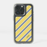 Personalized Monogrammed Classic Yellow Stripes Speck Iphone 13 Pro Case at Zazzle