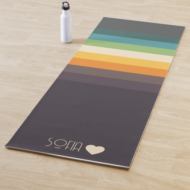 Personalized Monogrammed Color Striped  Yoga Mat (In Situ)