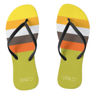 Personalized Monogrammed Color Strips Flip Flops