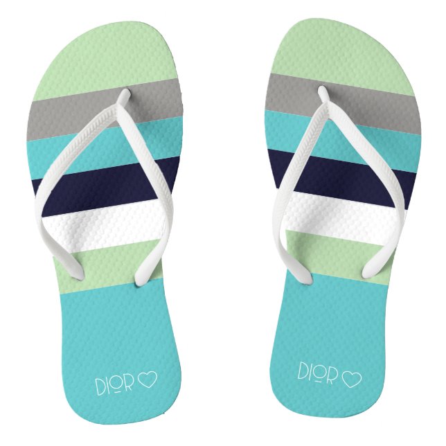 Personalized Monogrammed Color Strips  Flip Flops (Footbed)