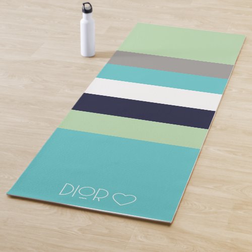 Personalized Monogrammed Color Strips Yoga Mat