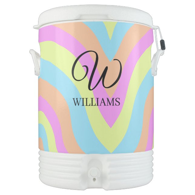 Personalized Monogrammed Colorful Beverage Cooler (Front)