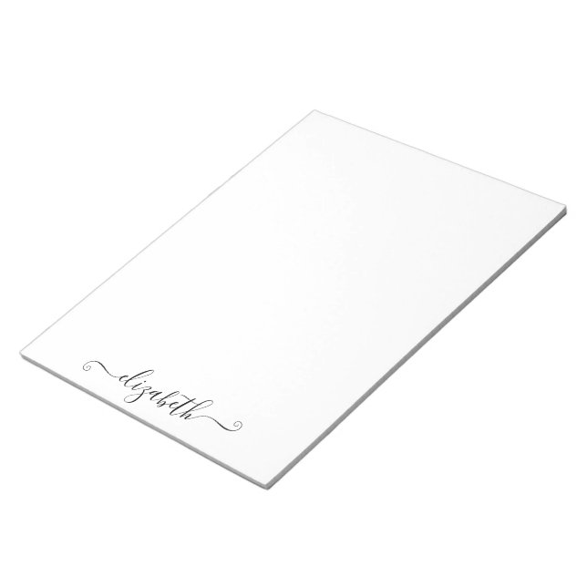 Personalized Monogrammed Elegant Script Notepad  (Angled)