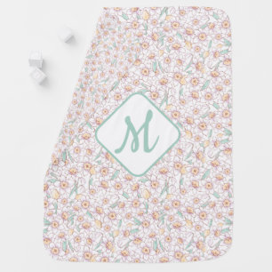 Personalized Monogrammed Floral Baby Blanket