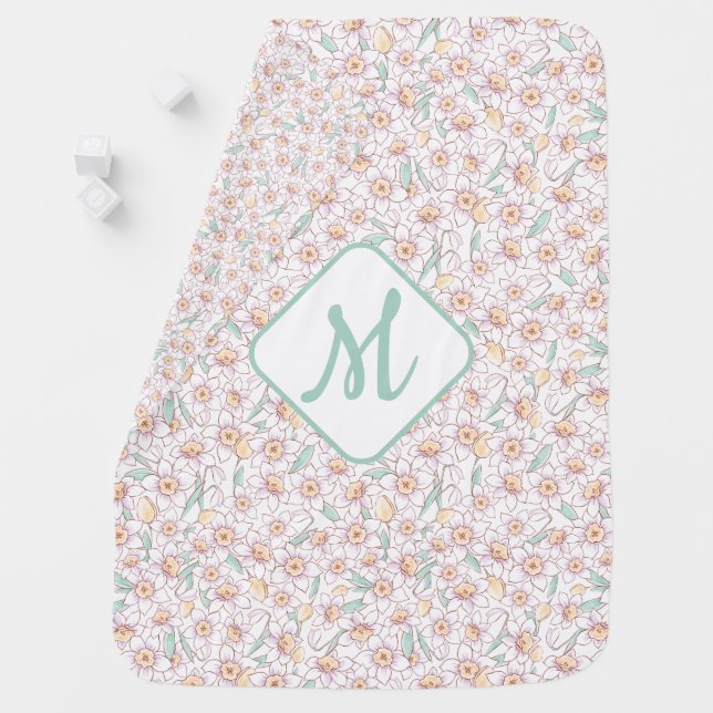 Personalized Monogrammed Floral Baby Blanket (In Situ)