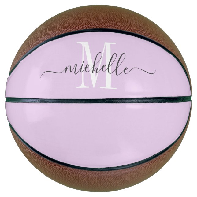 Personalized Monogrammed Girl's Pastel Lavender Basketball (Front)