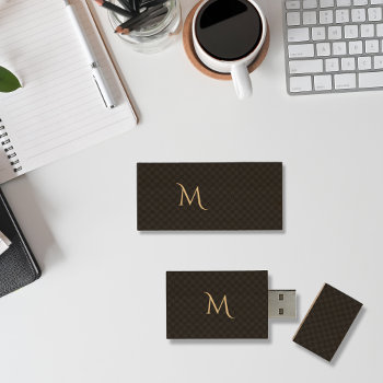 Personalized Monogrammed Gold Initials Elegant Usb Wood Usb Flash Drive by iCoolCreate at Zazzle