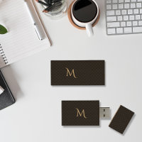 Personalized Monogrammed Gold Initials Elegant USB