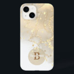 Personalized Monogrammed Gold Marble Glitter Case-Mate iPhone 14 Case<br><div class="desc">This gold marbled design offers a touch of luxury to your cell phone case. The template makes it easy for you to add your monogram and name!</div>