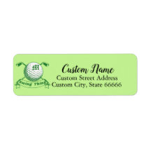 Personalized Monogrammed Golf Return Address