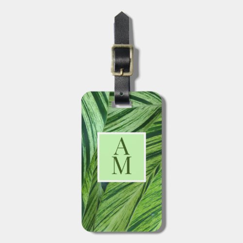 Personalized Monogrammed Green Leaf Luggage Tag