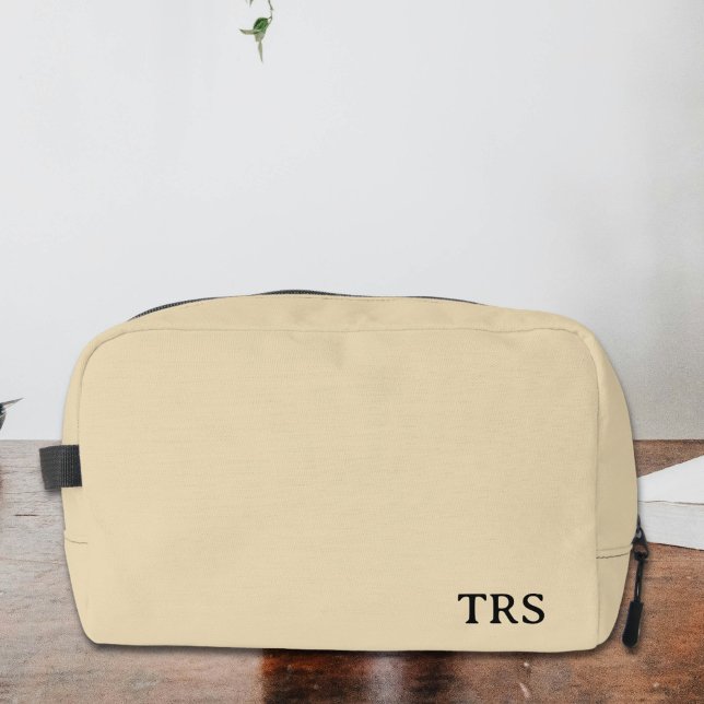Personalized Monogrammed Groomsmen Gift Beige Dopp Kit (Creator Uploaded)