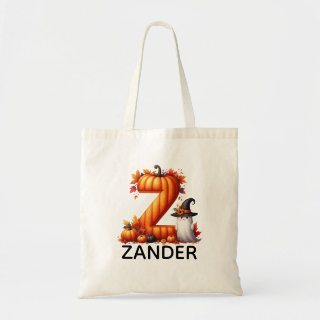Personalized Monogrammed Halloween Tote Bag (Front)