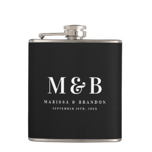 Personalized Monogrammed Initials Wedding Favors Flask