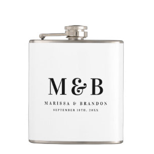 Personalized Monogrammed Initials Wedding Favors Flask