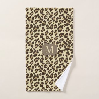 Personalized Monogrammed Leopard Print Hand Towel by bestipadcasescovers at Zazzle