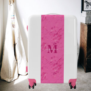 Personalized Monogrammed Luxury Pink Luggage
