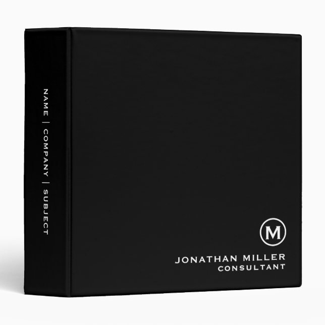 Personalized Monogrammed Medallion 1.5 Inch Binder (Front/Spine)