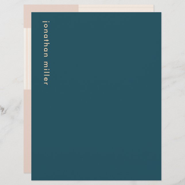 Personalized Monogrammed Modern Art Stationery (Front/Back)