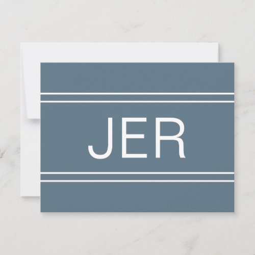 Personalized Monogrammed Name Initial Blue Note Card