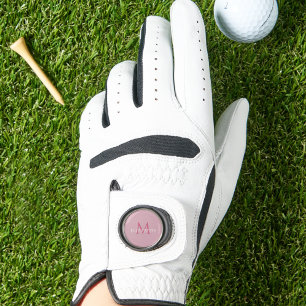 Personalized Monogrammed Name Initial Pink Modern Golf Glove