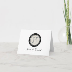 Personalized Monogrammed Note Cards:Initial H Card