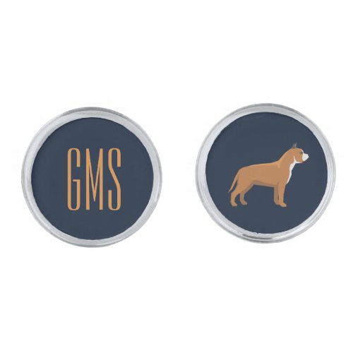 Personalized Monogrammed Pitbull Dog Breeds  Cufflinks