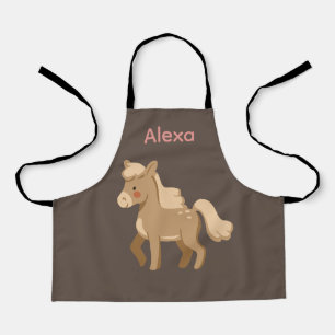 Personalized Monogrammed Pony Horse Girl Apron