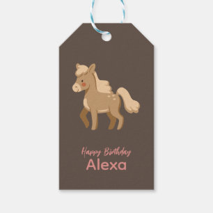Personalized Monogrammed Pony Horse Girl  Gift Tags