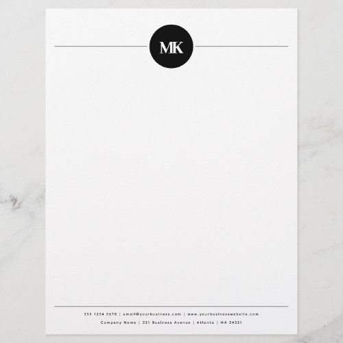 Personalized Monogrammed Professional Letterhead