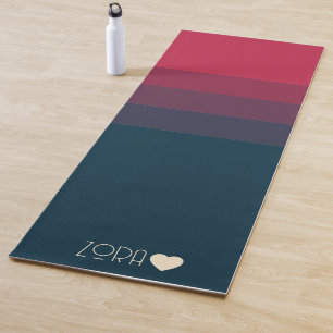 Personalized Monogrammed Red and Black Gradations Yoga Mat