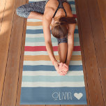 Personalized Monogrammed Striped  Yoga Mat at Zazzle